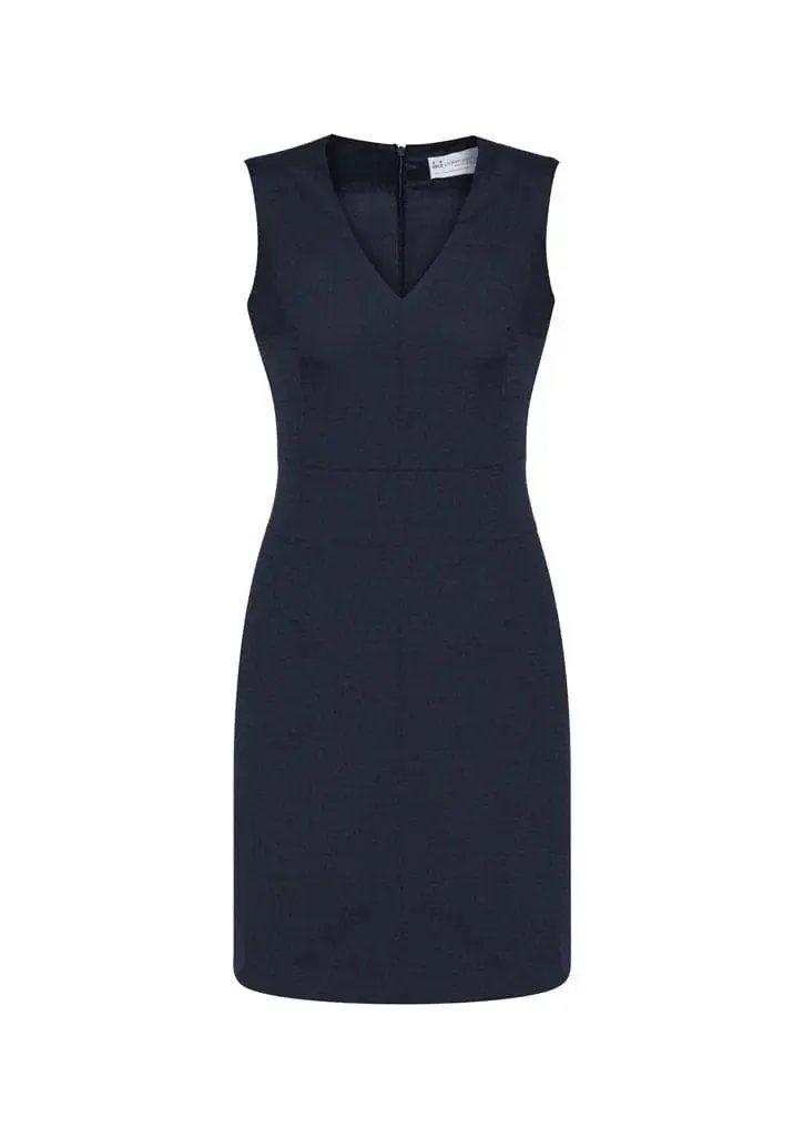 Biz Corporates Womens Sleeveless V Neck Dress 34021 - Flash Uniforms